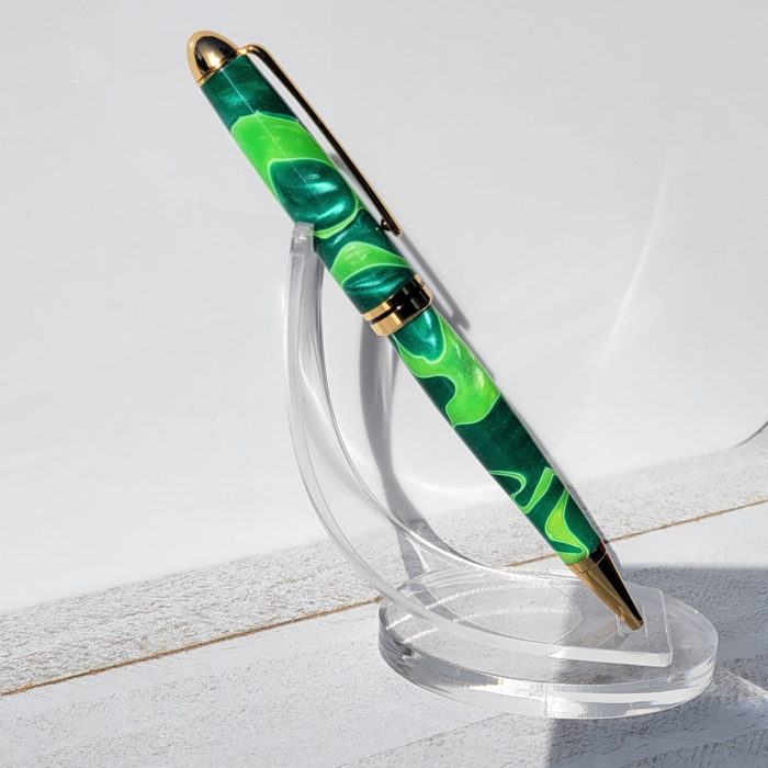 #17 Euro Style Pen - Green and Light Green Acrylic