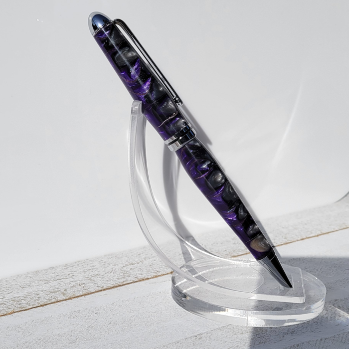 #13 Euro Style Pen - Black and Purple Acrylic