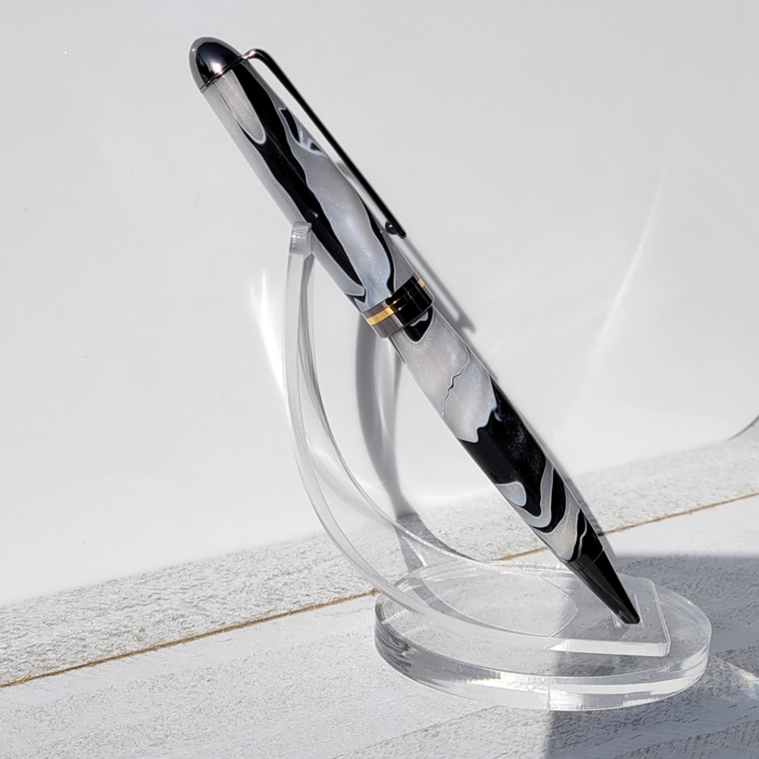 #11 Euro Style Pen -Black and White Acrylic