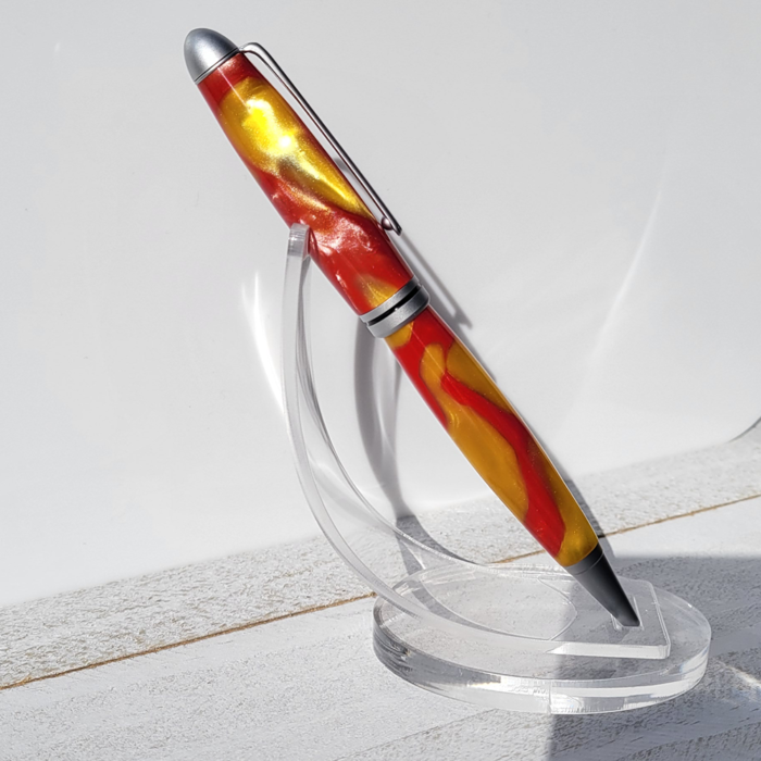 #12 Euro Style Pen - Red and Yellow Acrylic