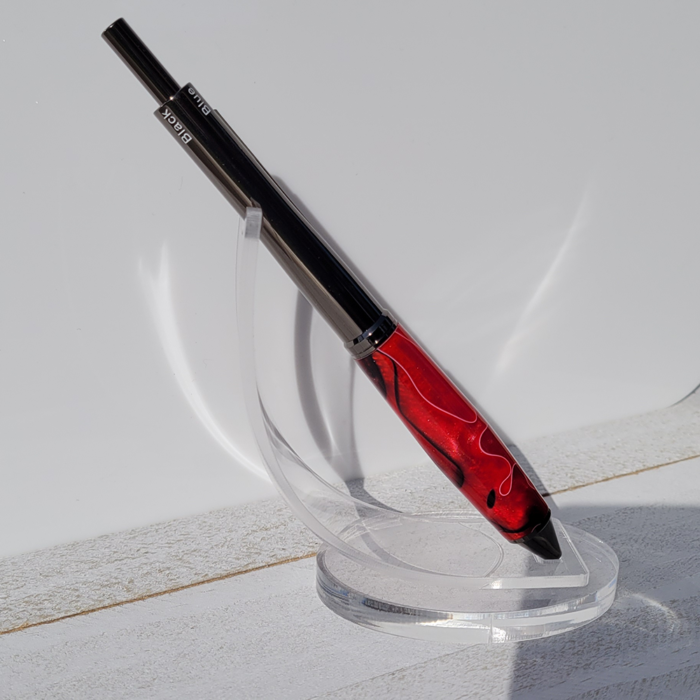 Red and Black Acrylic Four-Way Pen